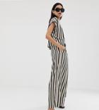 Weekday Relaxed Fit Cropped Two-piece Pants In Mono Stripe - Multi