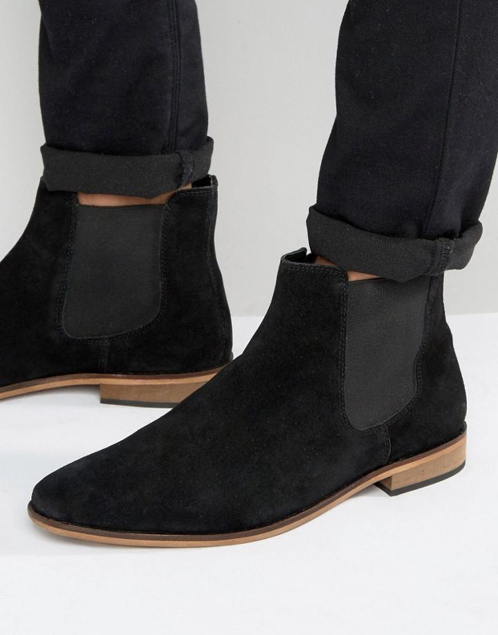 Kg By Kurt Geiger Chelsea Boots In Black Suede - Black