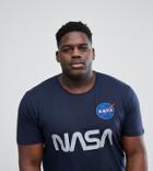 Alpha Industries Plus Nasa Reflective Print T-shirt In Navy - Navy