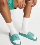 Polo Ralph Lauren X Asos Exclusive Collab Slider In Green With Navy Pony Logo