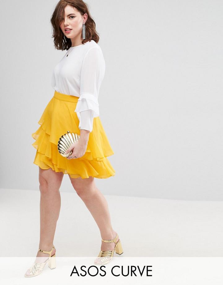 Asos Curve Mini Rara Skirt - Yellow
