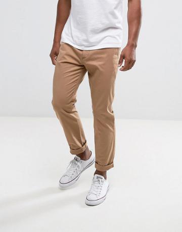 Hollister Skinny Fit Chinos In Tan - Tan