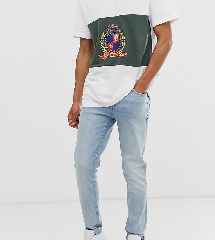 Asos Design Tall Skinny Jeans In Light Wash Blue