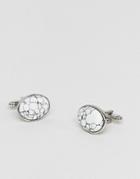 Asos Cufflinks In Silver With Marble Design - Silver