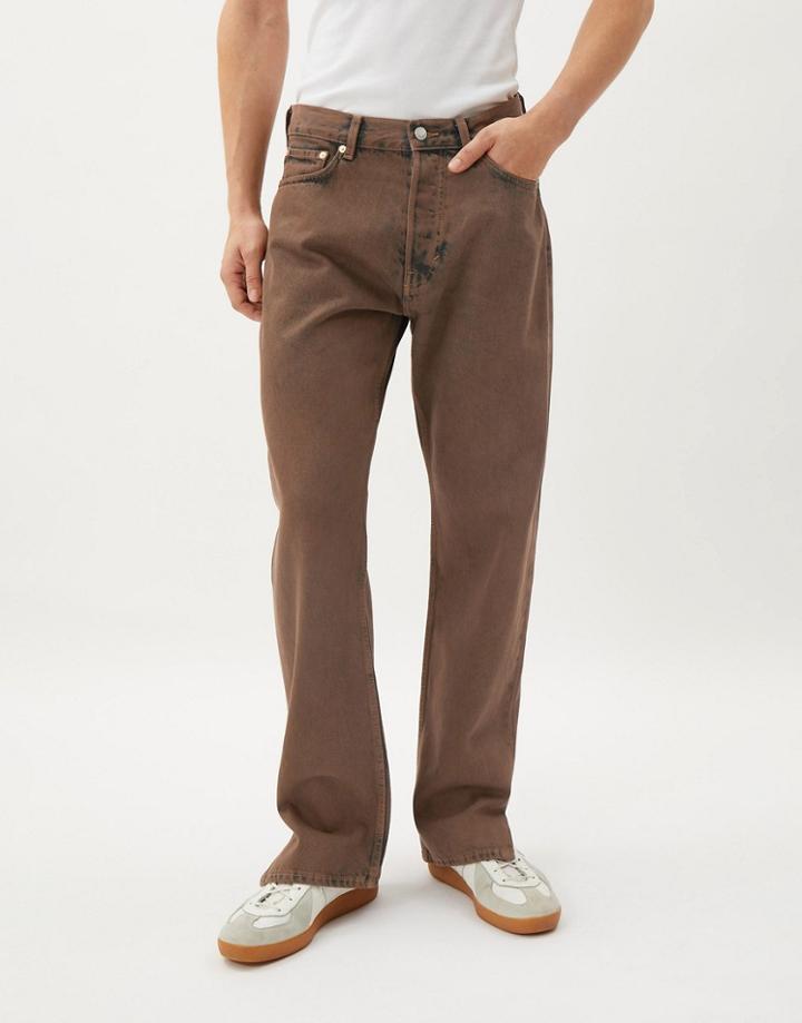 Weekday Space Slit Jeans In Brown