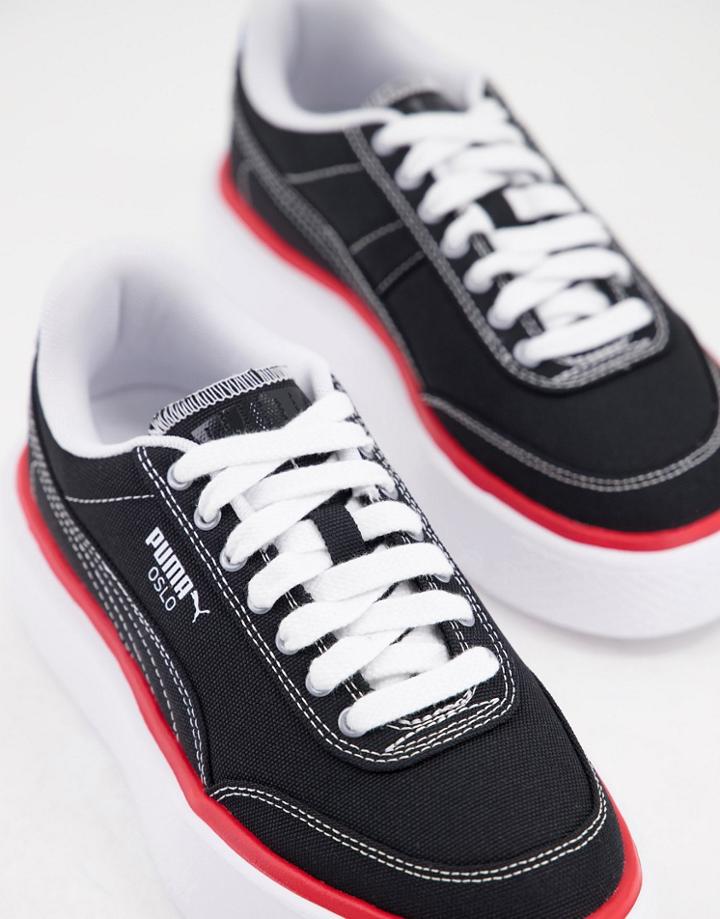 Puma Oslo Maja Canvas Sneakers In Black
