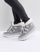 Sorel Explorer Carnival Gray Waterproof Flat Boots - Gray
