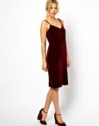 Asos Silk Velvet Cami Midi Dress