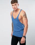 Asos Extreme Racer Back Tank With Raw Edges - Red