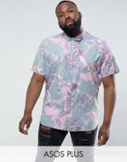 Asos Plus Regular Fit Paint Splatter Shirt - Pink