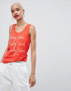 Tommy Jeans Tank Top With Scribble Logo - Red