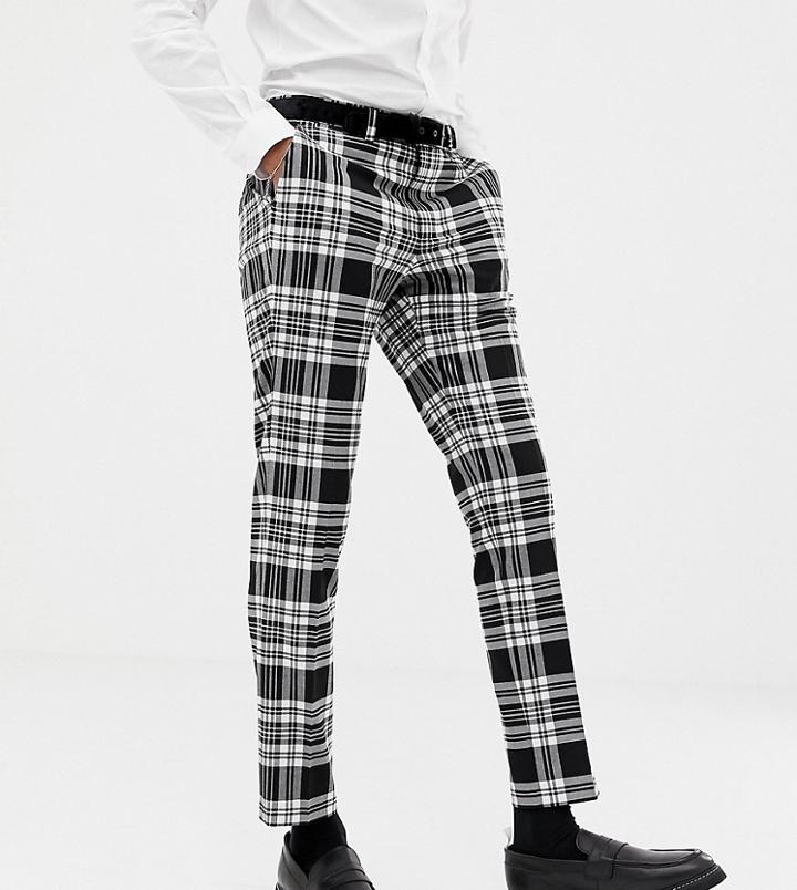 Heart & Dagger Skinny Pants In Black Bold Check - Black