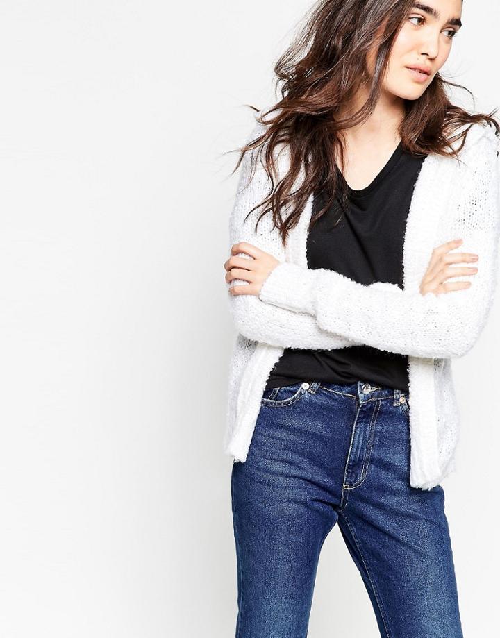 Jdy Gilbert Hooded Cardigan - Cloud Dancer
