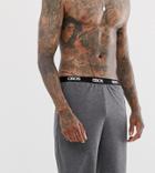 Asos Design Lounge Pyjama Shorts In Charcoal Marl With Branded Waistband-gray