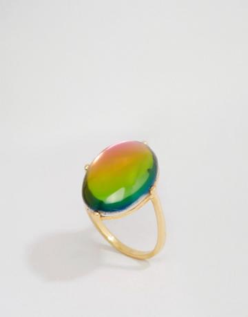 Me & Zena Oval Stone Cocktail Ring - Gold