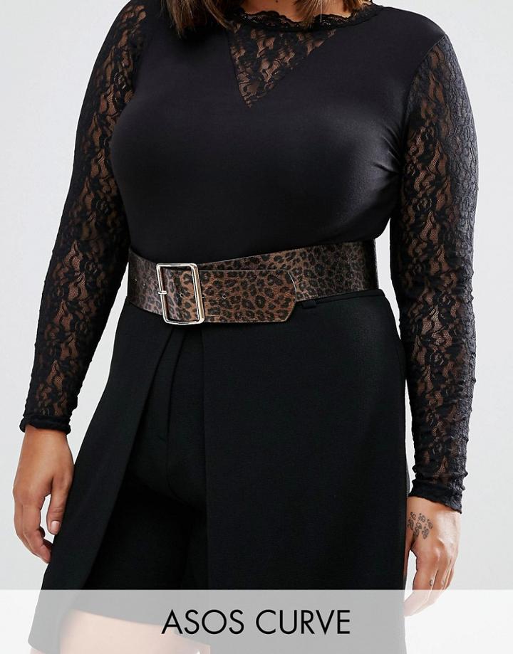 Asos Curve Wide 80's Animal Waist Belt - Multi