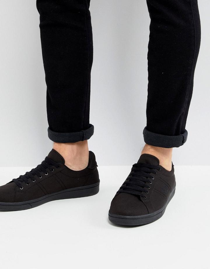 Fred Perry B721 Tricot Sneakers In Black - Black