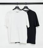 Another Influence Tall 2-pack Boxy Oversized T-shirts In Black And White-multi