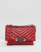 Aldo Abilanel Red Quilted Cross Body Bag With Studding - Red