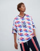 Asos Design Oversized T-shirt With Soccer Inspired All Over Print - Multi