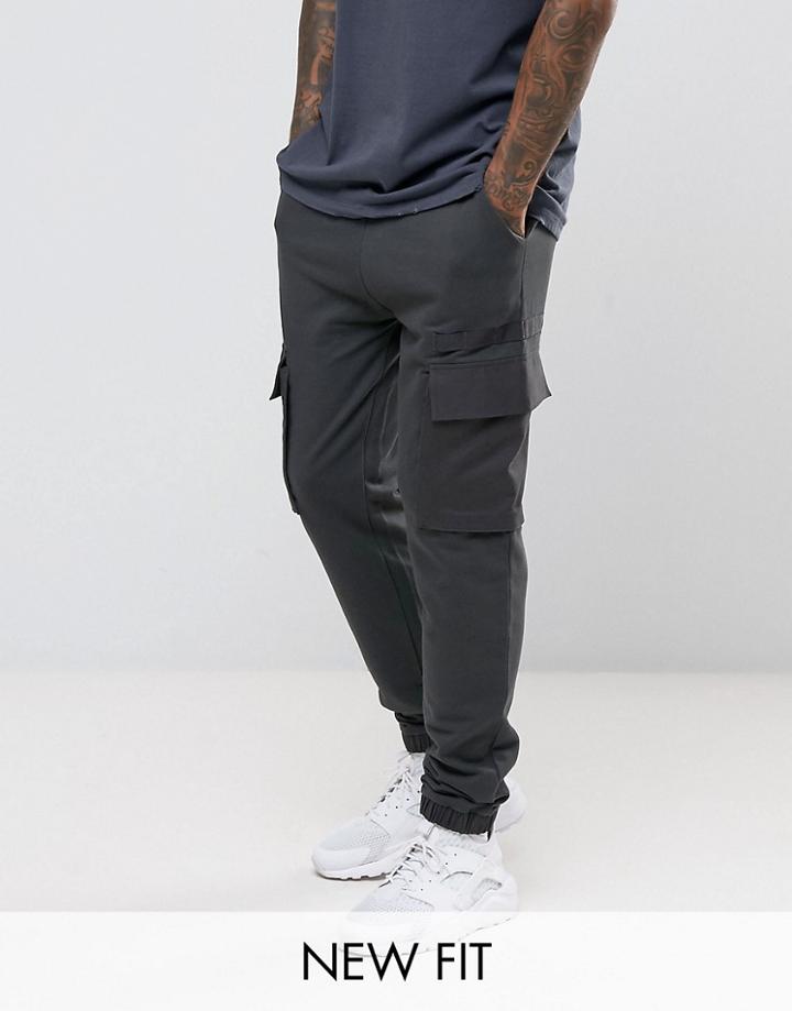 Asos Jogger With Woven Cargo Pockets And Taping - Brown