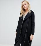 Brave Soul Tall Hindon Biker Coat-black