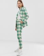 Asos Design Slim Suit Pants In Printed Check-multi