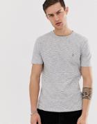 Allsaints T-shirt With Fine Stripe In Black And White - Black