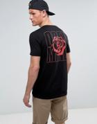 Asos T-shirt With Rose Back Print - Black