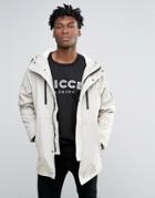Nicce London Canvas Parka With Fleece Lining - Stone