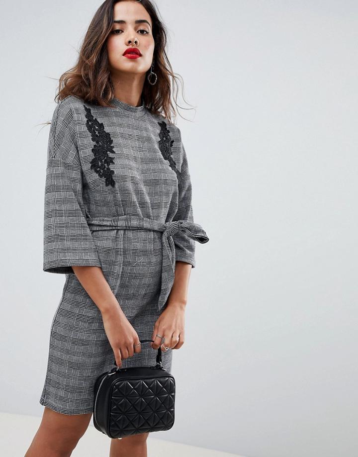 Y.a.s Tampa Checked Dress With Embroidery - Multi