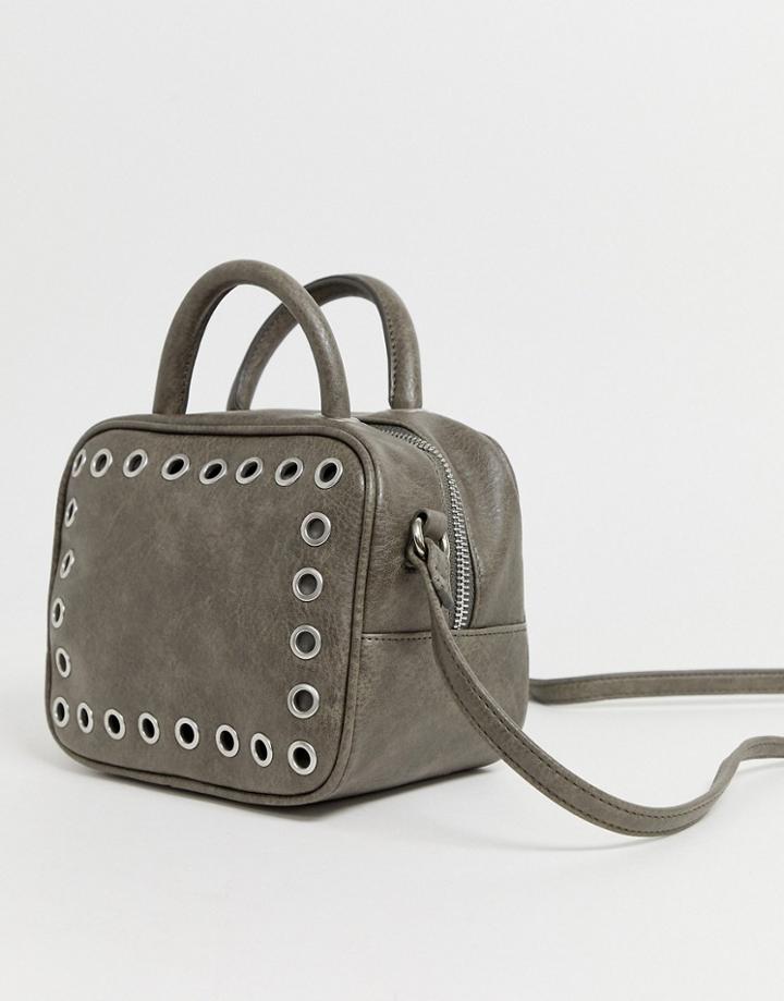 Chateau Cross Body Bag With Grommets - Gray