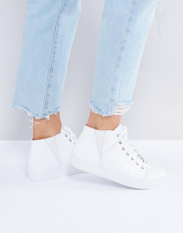Vagabond Zoe Leather White High Top Sneakers - White
