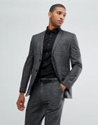 Selected Homme Slim Prince Of Wales Check Suit Jacket - Gray