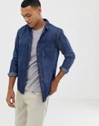 Nudie Jeans Co Henry Denim Button Down Shirt-blue