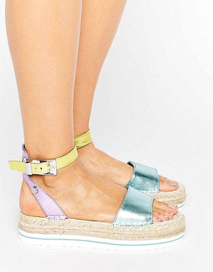 Love Moschino Metallic Espadrille Flatform Sandal - Multi