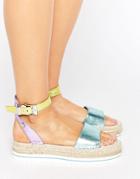 Love Moschino Metallic Espadrille Flatform Sandal - Multi