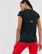 Asos 4505 Short Sleeve T-shirt With Mesh Back Detail-black
