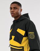 Agora Overhead Windbreaker Jacket With Utility Pockets - Black