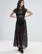 Traffic People Lace Maxi Dress - Black