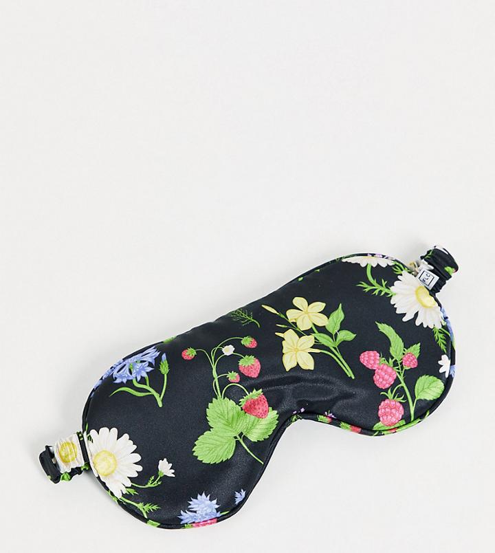 The Flat Lay Co. X Asos Exclusive Oversized Eyemask - Black Flower Print-multi