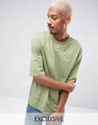 Puma Oversized Double Hemmed T-shirt In Green Exclusive To Asos - Gree