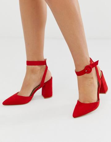 Raid Edris Red Heeled Shoes - Red