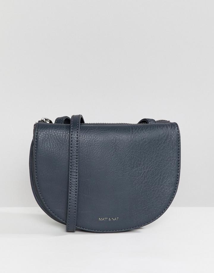 Matt & Nat Opia Oval Crossbody Bag In Navy - Navy