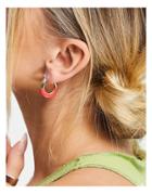 Topshop Dipped Hoop Earrings In Orange And Gold