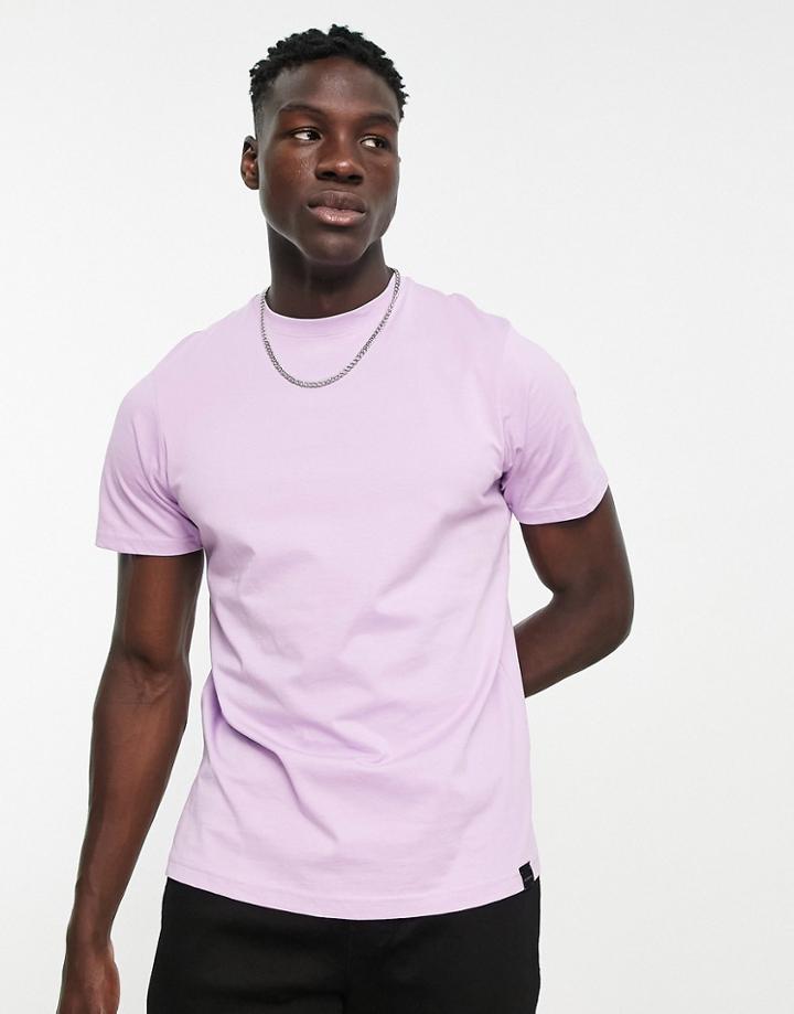 Pull & Bear Join Life Basic T-shirt In Lilac-purple