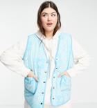 Native Youth Plus Quilted Vest Jacket In Paisley-blues