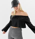 Collusion Satin Off The Shoulder Top - Black