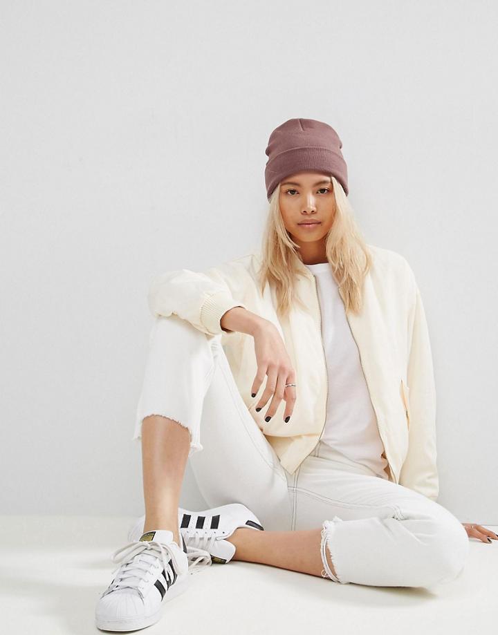 Asos Turn Up Beanie - Purple