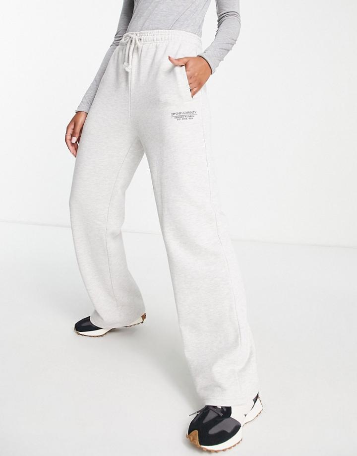 Topshop Straight Leg Sweatpants In Gray